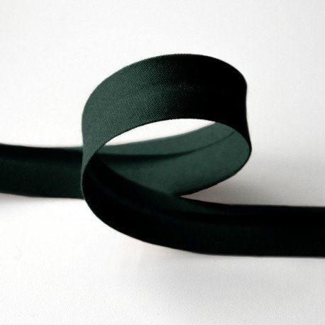 Cinta de bies verde oscuro de 18 mm