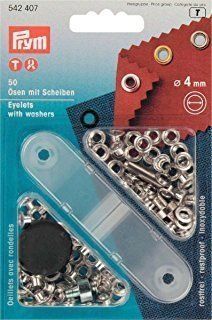 Ojetes de 4mm en plata con arandelas .Prym