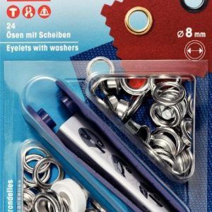 Ojetes en plata de 8 mm con arandelas .Prym