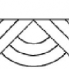 Plantilla de quilting de triángulos y semicírculos