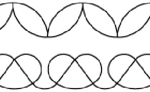 Plantilla de acolchado de borde con ondas y ondas dobles grandes