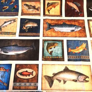 Panel  de 57 cuadros de peces en cuadros variados
