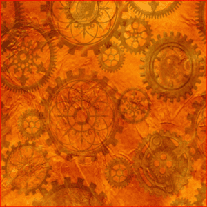 Motivos geométricos sobre naranja. Quilting treasures
